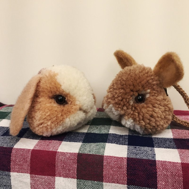 Rabbit Rabbit Good Friends - Woolen Ball Charm - Good Friends 1 + 1 Portfolio Offer - Other - Wool Khaki