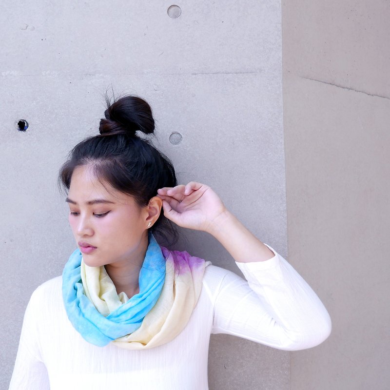 Tie dye/scarf/shawl :Neon: - ผ้าพันคอ - วัสดุอื่นๆ สีน้ำเงิน