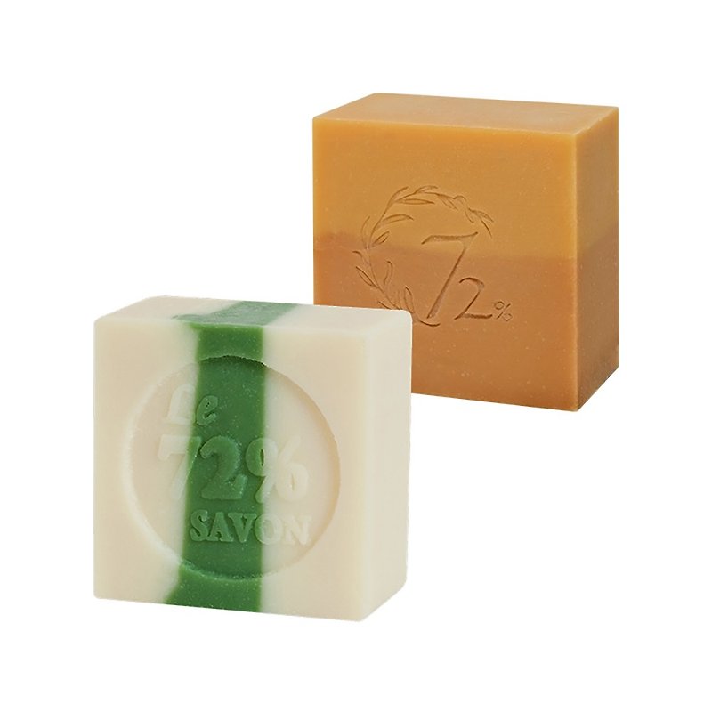 French mud face special soap Marseille soap two pieces - Soap - Plants & Flowers Green