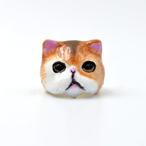 TIMBEE LO shop 三色貓 手繪貓咪法式搪瓷黃銅材質戒指 可訂製你家的貓咪顏色