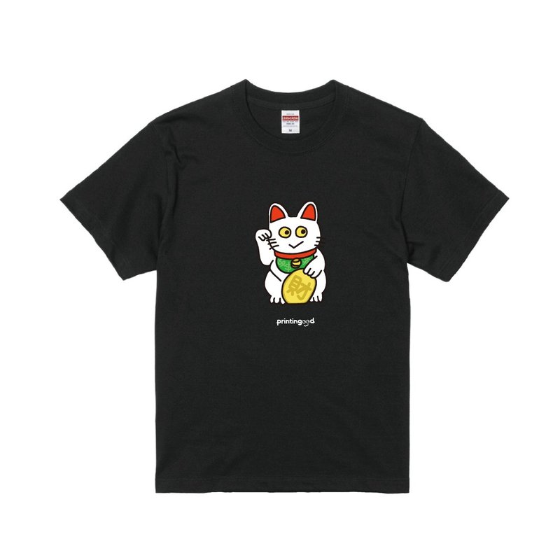 可愛招財貓 短T 右手招財 招き猫 lucky cat  A012 - 女 T 恤 - 棉．麻 多色