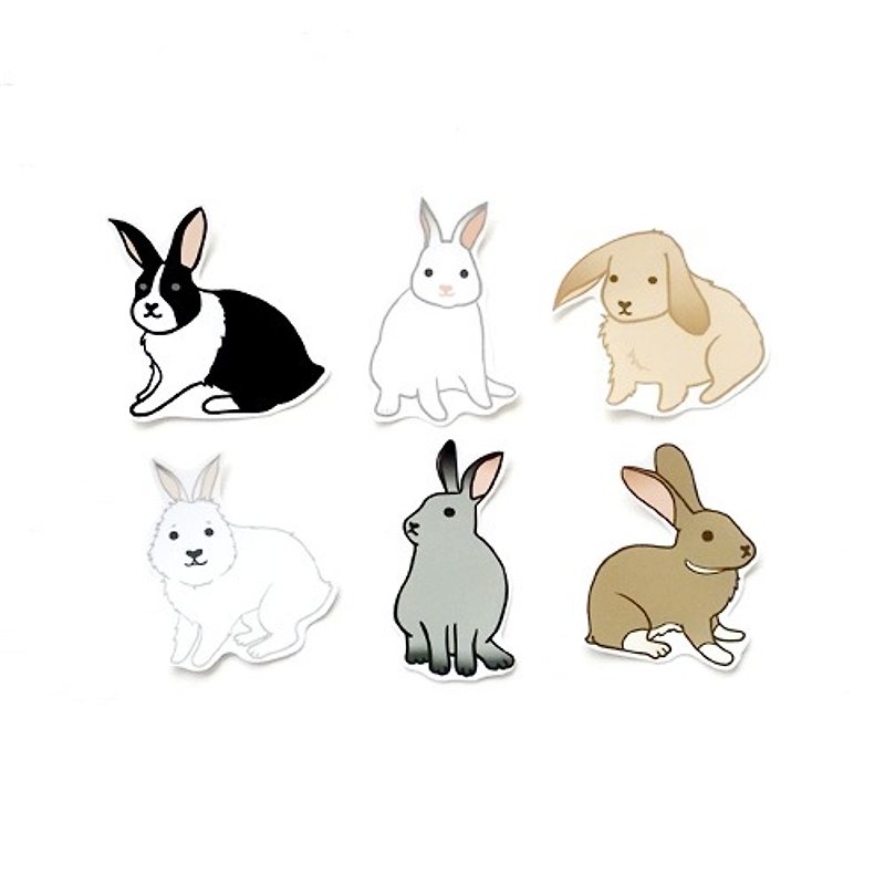 1212 fun design funny stickers everywhere-rabbit is coming - สติกเกอร์ - วัสดุกันนำ้ สีกากี