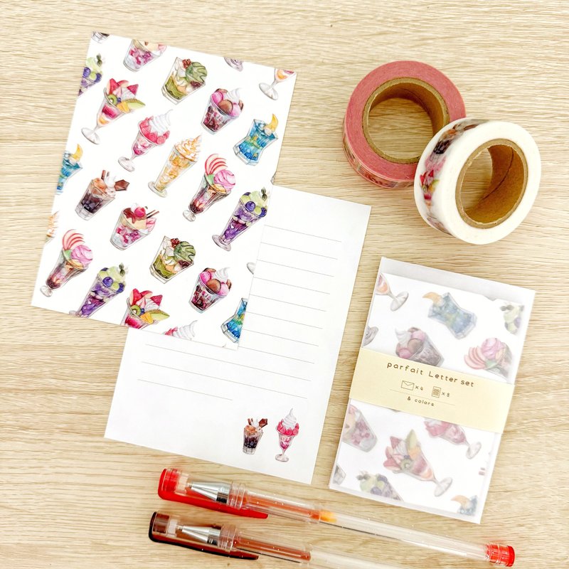 パフェ ミニレターセット - 信封/信紙 - 紙 多色