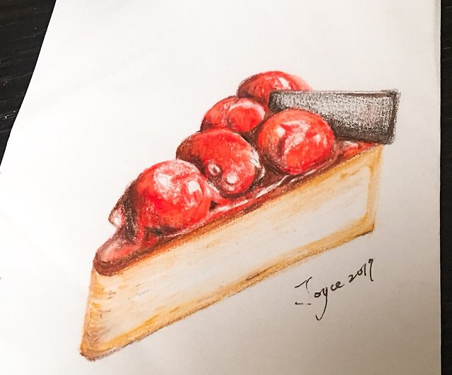 How to Draw a Cake with Watercolor and Colored Pencils