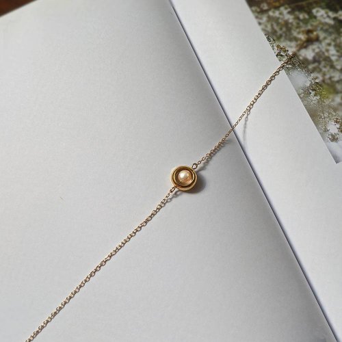 Bloom Jewellery手工輕珠寶 美國14k注金(14KGF) 施華洛世奇水晶珍珠地球儀手鍊│水洗不褪色