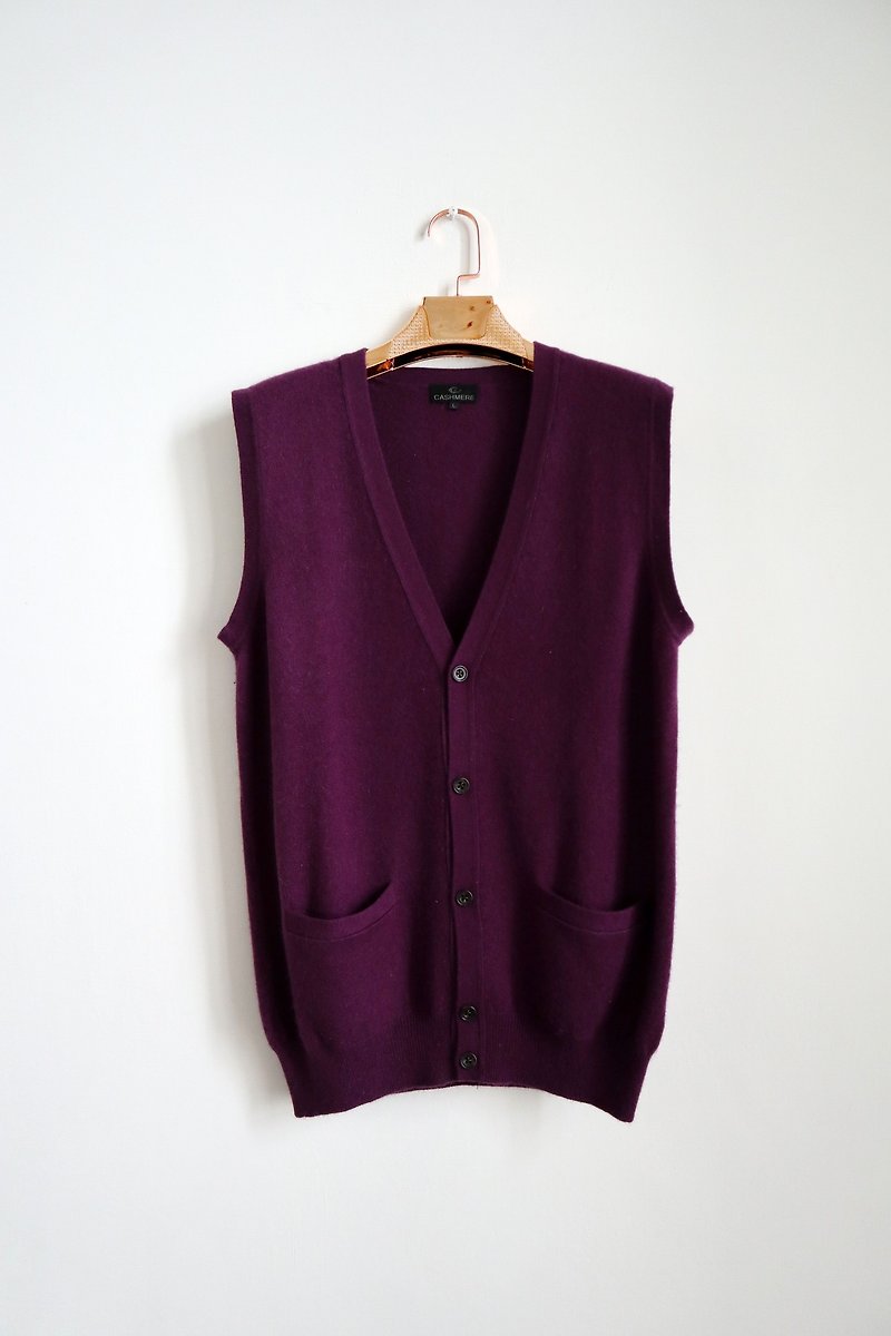 Pumpkin Vintage. Vintage Cashmere cashmere sweater - สเวตเตอร์ผู้หญิง - ขนแกะ สีม่วง