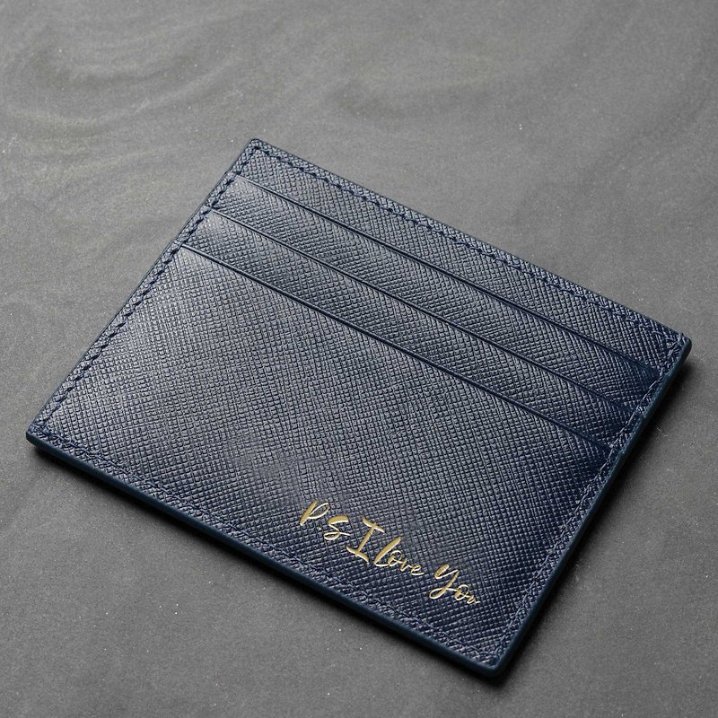 Senz'altro Customized Leather Credit Card Holder (6 Colours) - Card Holders & Cases - Genuine Leather Blue