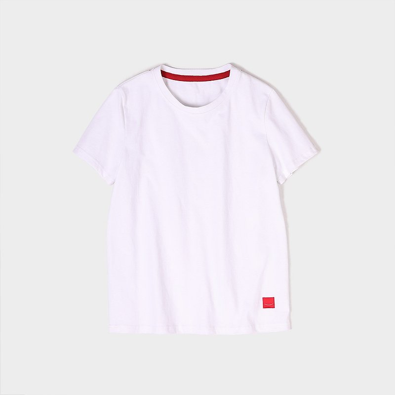 Basic section 230g cotton round neck T-shirt 2 pieces - เสื้อยืดผู้หญิง - ผ้าฝ้าย/ผ้าลินิน ขาว