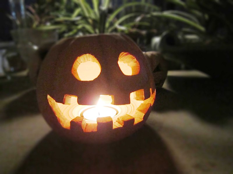 Halloween Partner - Gamaimo Pumpkin Lamp Holder - Candles & Candle Holders - Pottery Orange