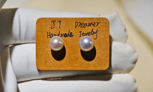 JT Dreamer 大地夢想家 純手工製作高品質真多麻海水珍珠純銀耳釘