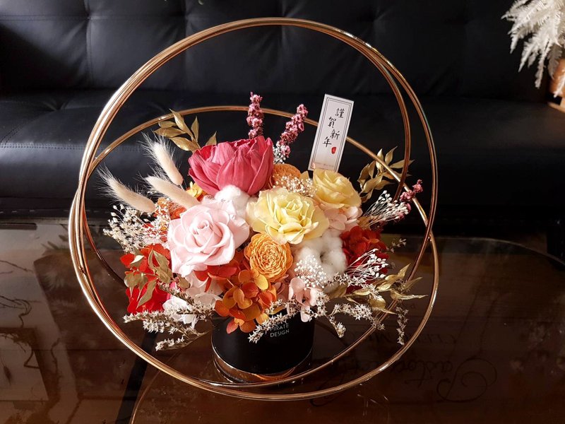 海藏設計│昂列斯特。紅金奢華金環桌花。新年盆花。祝賀花禮 - 植栽/盆栽 - 植物．花 紅色