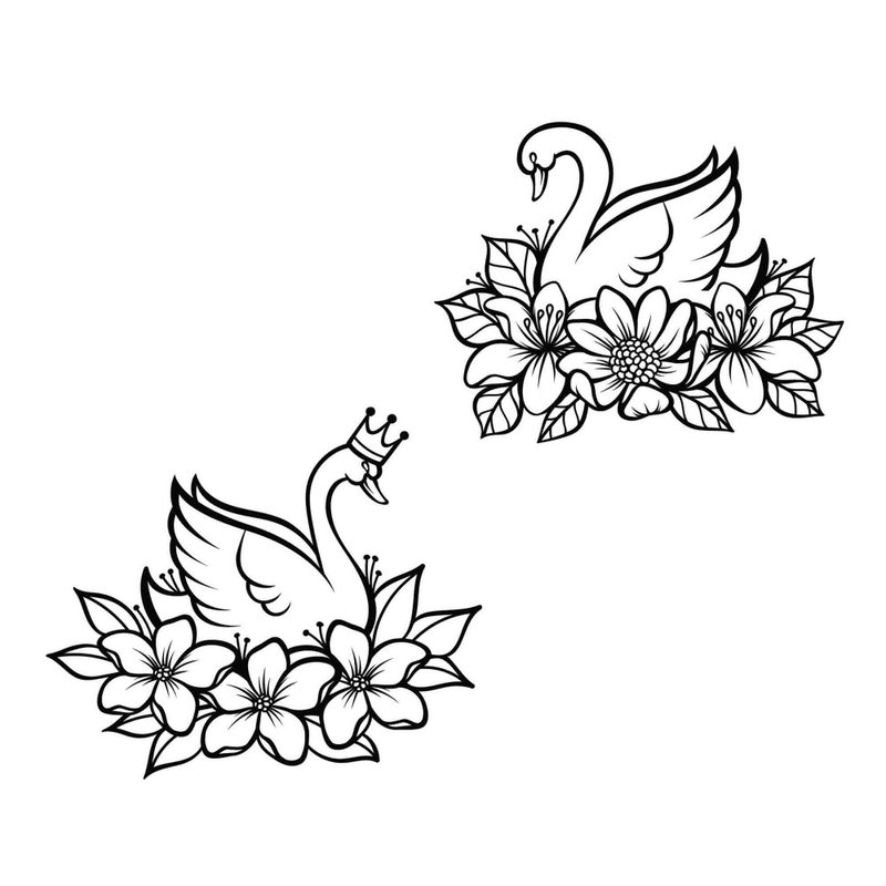 Swan princess svg, swan baby svg, swan svg, swan png, swan eps, swan cut file - 圖文模板設計 - 其他材質 