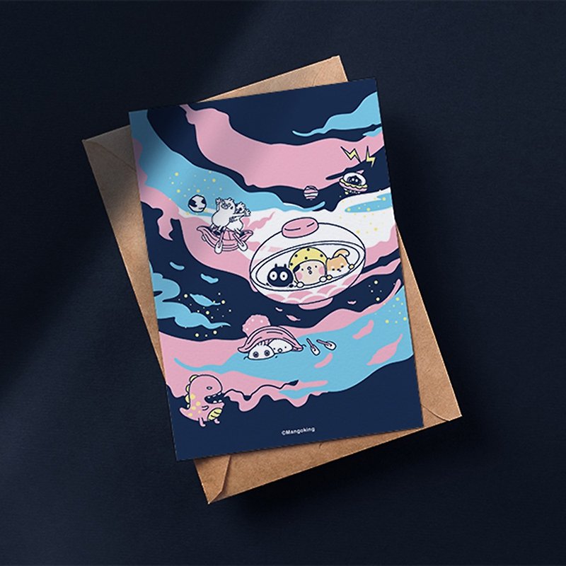 Meng Guojun_Starry Night Universe Thick Postcard Set of 4 - การ์ด/โปสการ์ด - กระดาษ 
