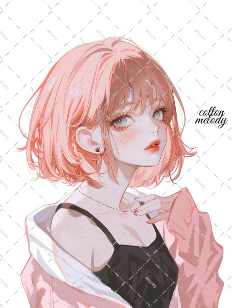 original sticker no.5796 人物ステッカー オリジナルステッカー 人物ステッカー 女の子ステッカー オリジナル人物ステッカー - 貼紙 - 紙 