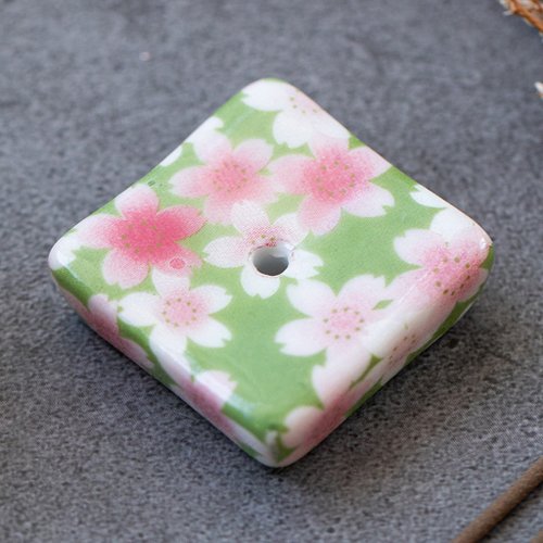 HBF Store diseno Living 日式和風方形陶瓷線香香座 - 櫻花綠