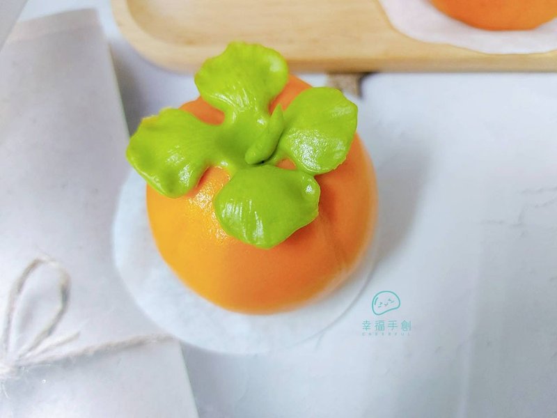 柿柿如意 柿子饅頭 收涎 供佛 拜拜祝壽 送禮節慶牛奶饅頭 無包餡 - 麵包/吐司 - 新鮮食材 