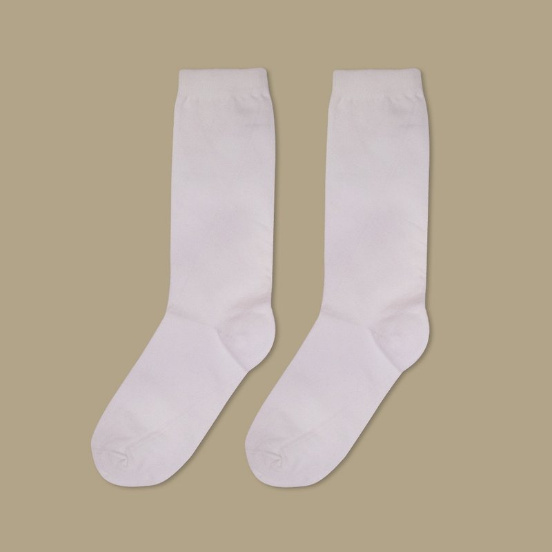 Zhongtong-plain color-white - Socks - Cotton & Hemp White