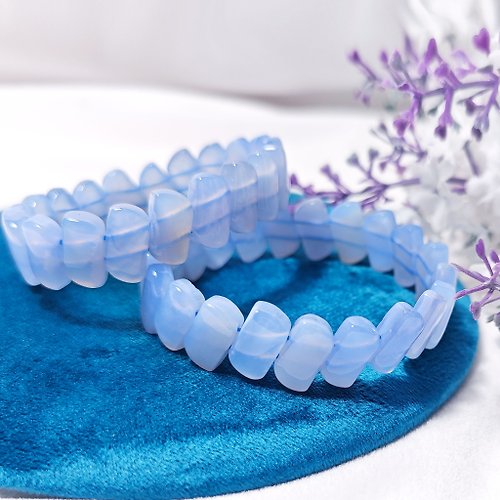 LINFINITY大千設計無限創藝 冰種 藍紋瑪瑙 保護之石 寧靜 喉輪 曲線 手排 手環 手鍊 限量2件