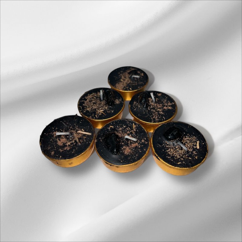 龍血黑曜石茶蠟 - 香氛蠟燭/燭台 - 蠟 黑色