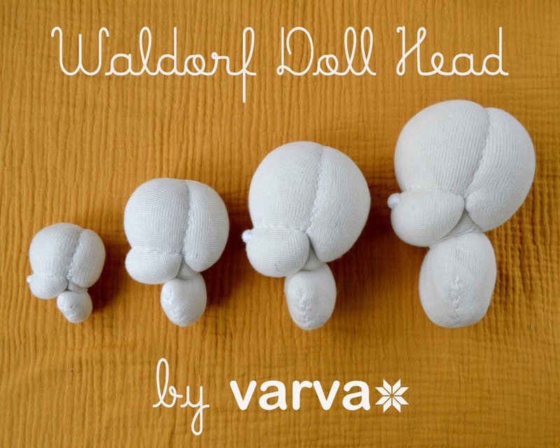 Premade Head for Create Waldorf Doll. 6 sizes. Natural Fiber Oraganic Doll Head - 編織/刺繡/羊毛氈/縫紉 - 羊毛 