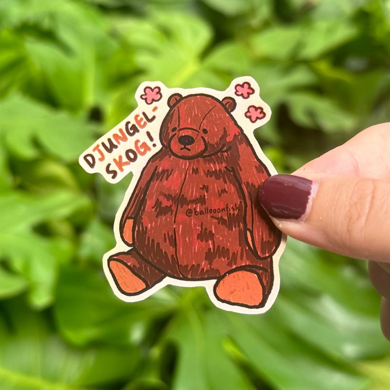 Djungelskog brown teddy bear sticker - Stickers - Paper 