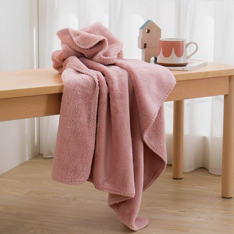 送禮首選-法蘭絨毛毯/霧粉(100x120cm) - 棉被/毛毯 - 聚酯纖維 粉紅色