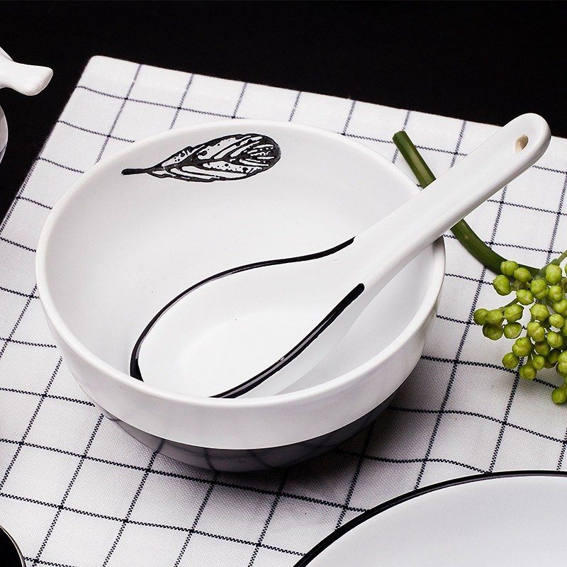 【JOYYE ceramic tableware】 bird nestled round bowl (a set of 2) - Bowls - Porcelain 