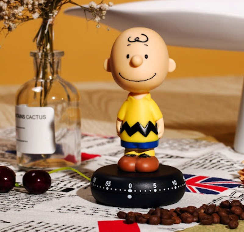 [Texture decoration] Snoopy jointly authorizes Charlie Brown timer - Clocks - Other Materials White