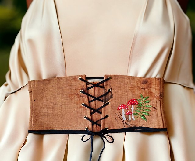 Embroidered belt for dress, Wide belt womens, Girdle, Corset custom size. -  Shop SewingWorkshopLV Belts - Pinkoi