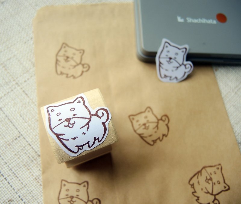 Along stay Meng Shiba Inu - Stamps & Stamp Pads - Wood 