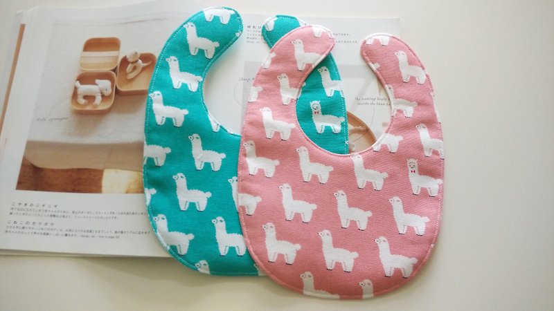 Cute grass mud horse bib two discount group Mi Yue gift baby bib - Bibs - Other Materials Pink
