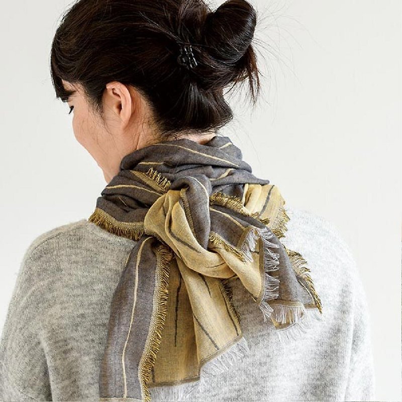 【JOGAN】Two-color scarf series|Light and delicate|Silk texture|Fashion classic|Made in Japan - ผ้าพันคอถัก - ผ้าฝ้าย/ผ้าลินิน หลากหลายสี