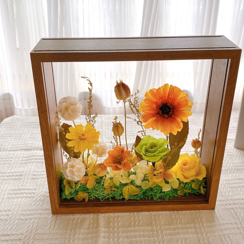 Hua Fang/Customized Gifts/Eternal Flower Photo Frame/Eternal Sunflower/Retro Photo Frame - ช่อดอกไม้แห้ง - พืช/ดอกไม้ 