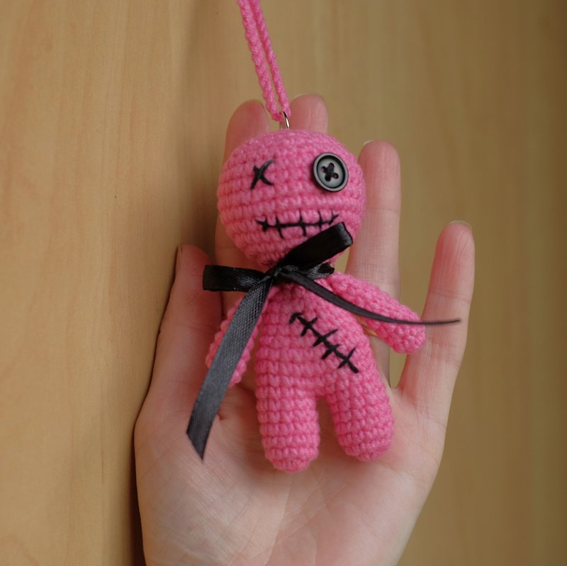 Voodo doll Car decor Girly car accessories - Stuffed Dolls & Figurines - Thread Pink