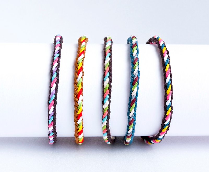(Please ask before placing an order) Braided Bracelet Hook Hand Series 1 Customized Christmas and Valentine's Day Gift - Bracelets - Waterproof Material Multicolor