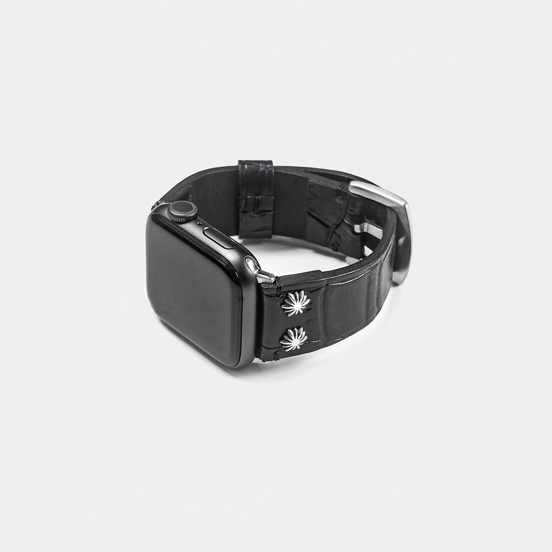 Coco Leather Pilot Watch Strap_Black - Watchbands - Genuine Leather Black