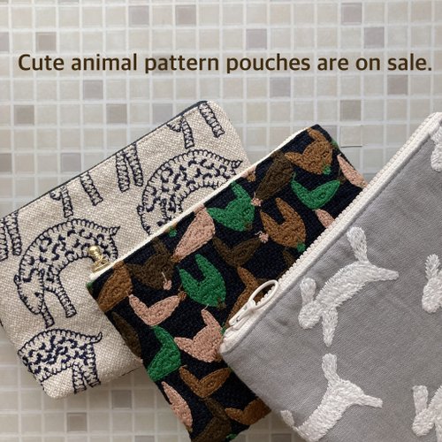 ミナペルホネン　ハンドメイド　ポーチ ハンドメイド ポーチ ミニ ポーチ ミナペルホネン きつね FOX