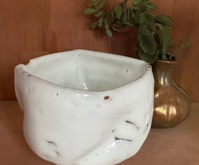 雪山志野釉角口茶碗 - ショップ kog38656 急須・ティーカップ - Pinkoi