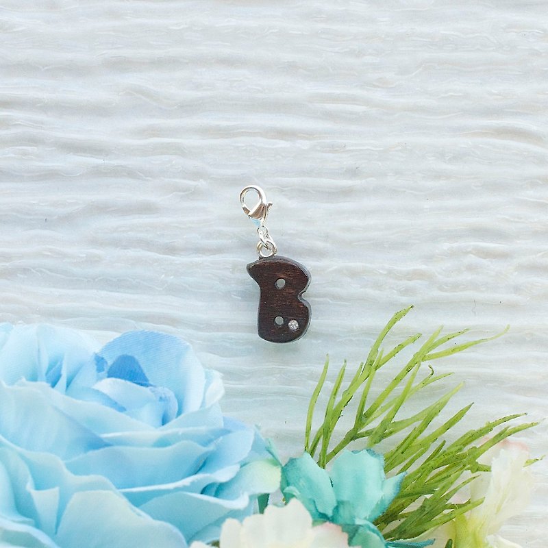 Letter wooden charm - B - Charms - Wood Brown