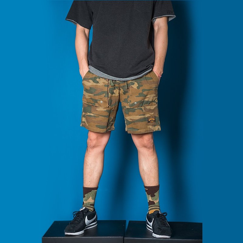 Camouflage casual shorts 060742 - กางเกงขายาว - ผ้าฝ้าย/ผ้าลินิน สีกากี