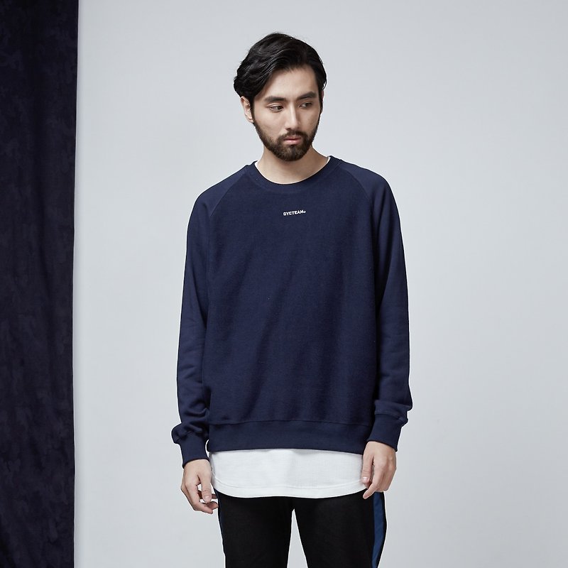 DYCTEAM - Reverse Panel Sweatshirt - เสื้อยืดผู้ชาย - ผ้าฝ้าย/ผ้าลินิน สีน้ำเงิน