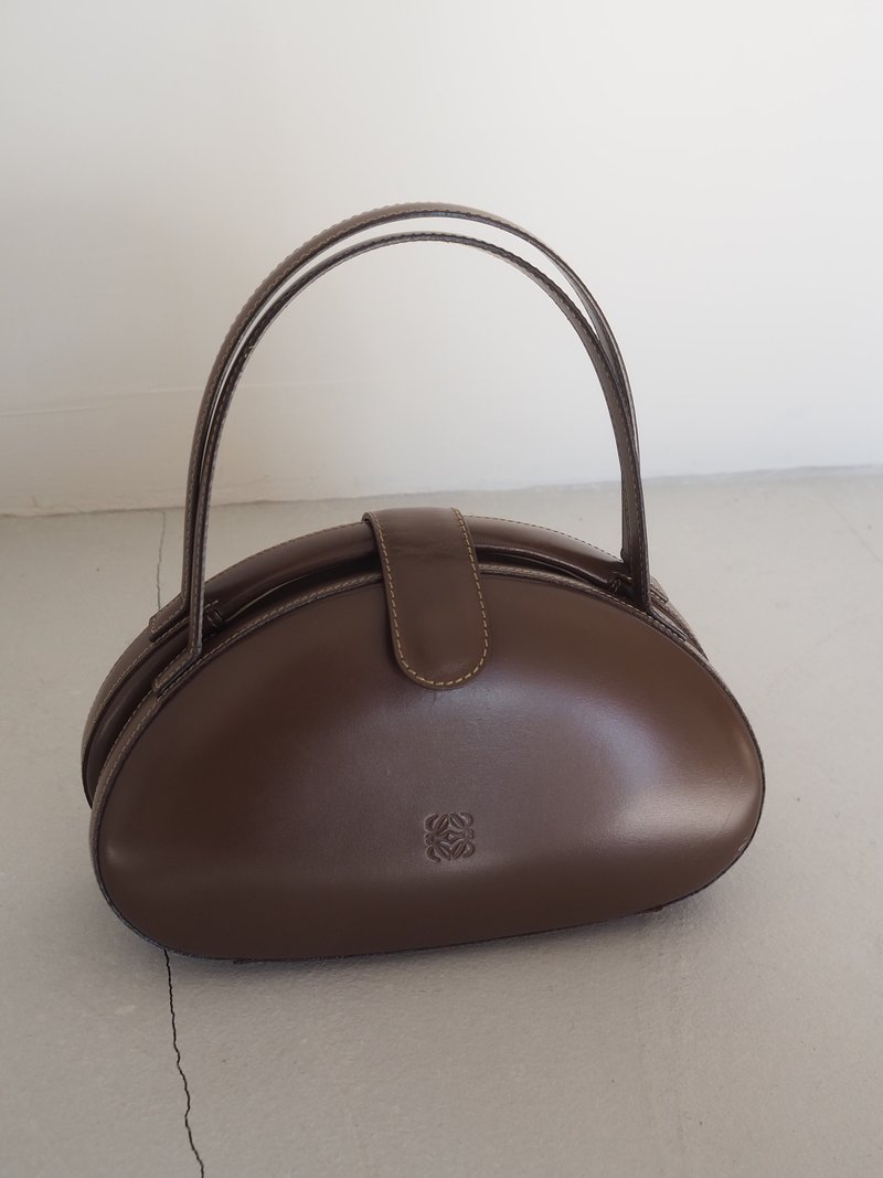 LOEWE ロエベ サークル アナグラム ハンド バッグ ブラウン レザー ヴィンテージ - 手提包/手提袋 - 真皮 咖啡色