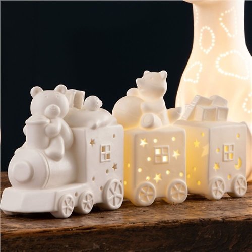 Belleek Taiwan 台灣總代理 愛爾蘭Belleek Living 聖誕系列 玩具火車LED夜燈(三節)
