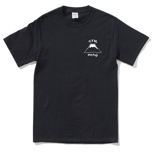 hipster 左胸 Mt Fuji 3776 短袖T恤 黑色 富士山 日本 雪 禮物 東京
