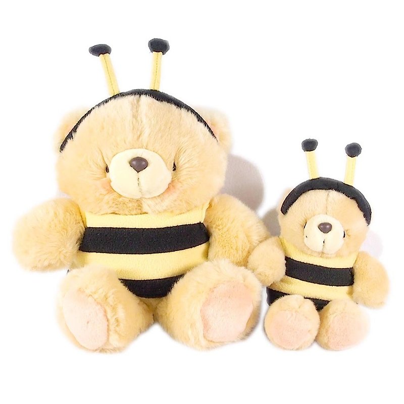 Little bee parent-child fluffy bear [Hallmark-ForeverFriends fluff-cross dress series] - ตุ๊กตา - วัสดุอื่นๆ สีเหลือง