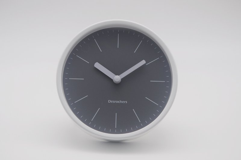 Mesa - 光沢のあるブラックライン掛け時計 2 in 1 (メタル) - 時計 - 紙 ホワイト