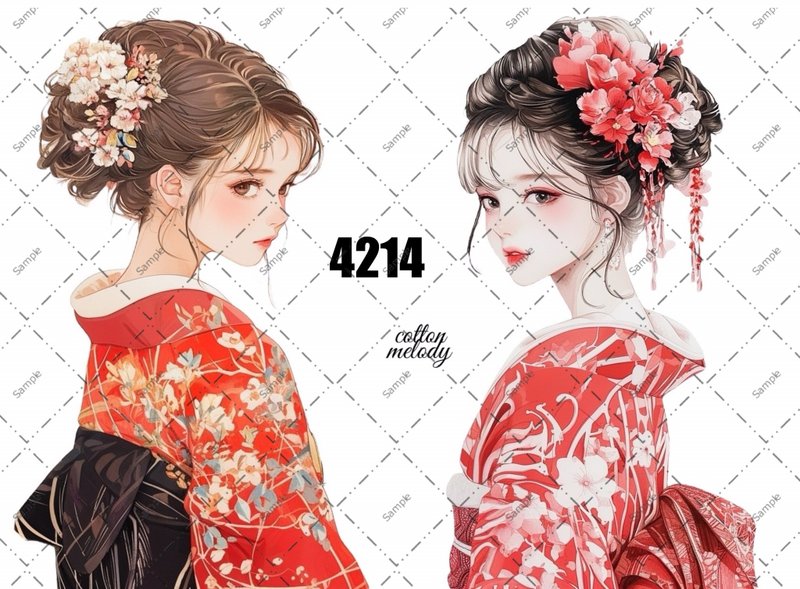 original sticker no.4214 人物ステッカー オリジナルステッカー オリジナル人物ステッカー 装飾ステッカー cotton melody - 貼紙 - 紙 