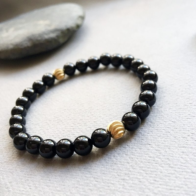 Darwin. Black Onyx - natural stone bracelet / simple models (Custom / Bronze/ ore / gifts / personality) - Bracelets - Copper & Brass Black
