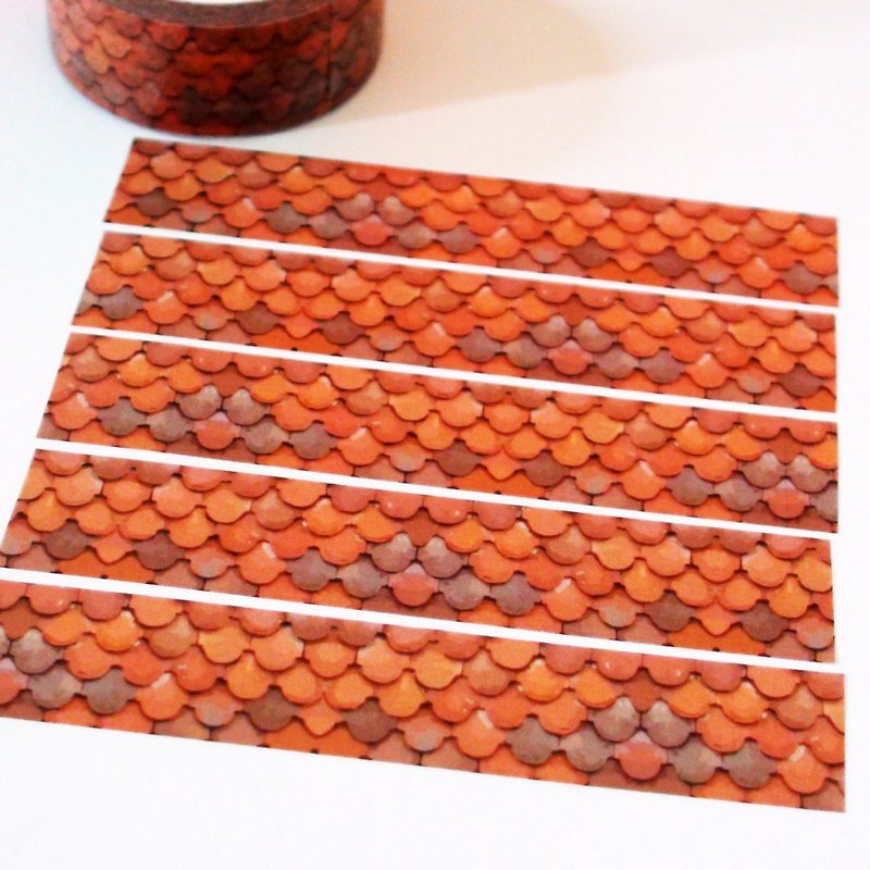 Masking Tape Red Roof Tiles - Washi Tape - Paper 