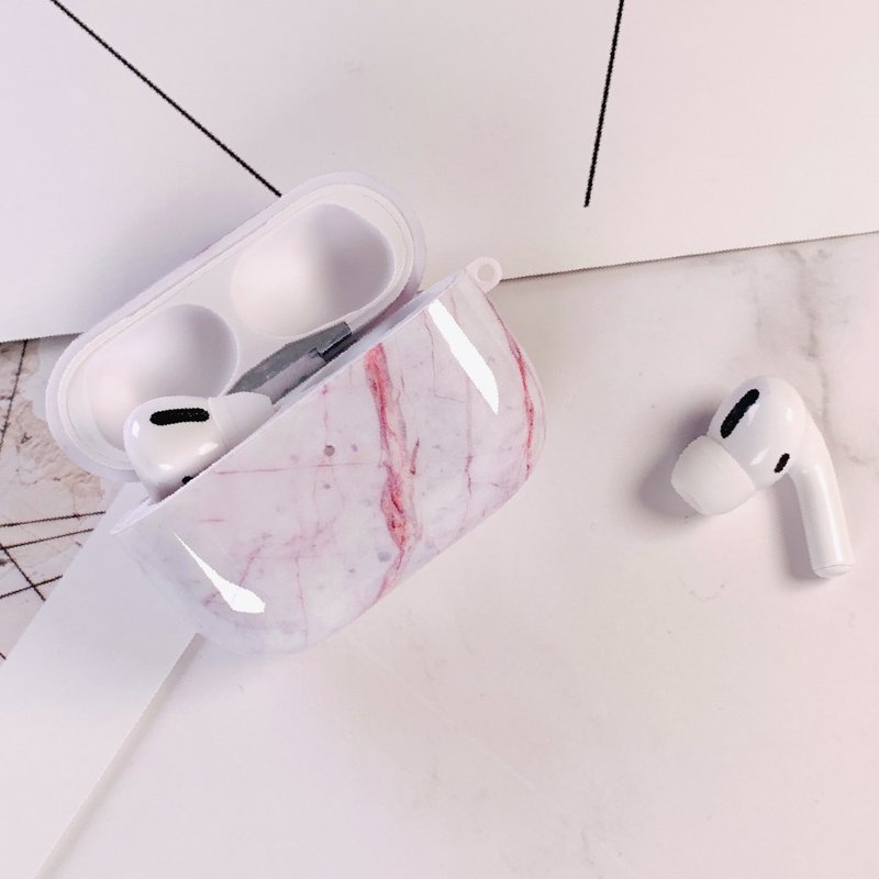 Hong Man 大理石紋 AirPods Pro 防塵耐磨保護套 赭白款 - 科技小物 - 塑膠 白色
